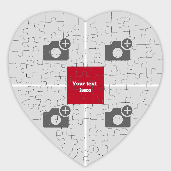 Photo puzzle magnet - Heart My Customized